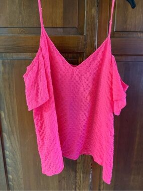 NWT Lilly Pulitzer Bright Hot Pink Cold-Shoulder Cami